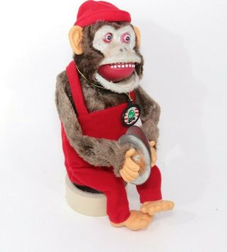Vintage Jolly Chimp Monkey Playing Cymbals Hsin Chi Toys Motor Doesnt Clap