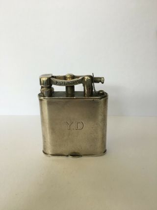 Antique Dunhill Unique Solid Silver Petrol Lighter 1930s