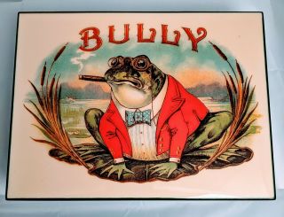 Vintage Bully Frog Cigar Humidor Cigar Box - Bull Frog Red Smoking Jacket