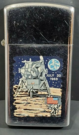 Vintage 1973 Commemorative 1969 Apollo Moon Landing Zippo Lighter