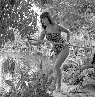 Bettie Page Sheena Jungle Girl 1954 Camera Negative Photograph Bunny Yeager Rare