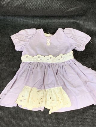 Terri Lee Doll Lilac Colored Dress W/ White Lace 1950 