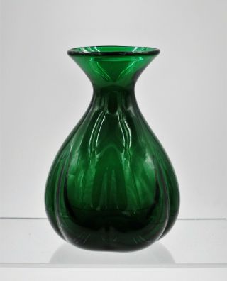 Vintage Blenko Hand Blown Glass Bud Vase - 928 - Emerald