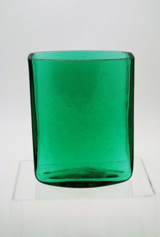 Vintage Blenko Hand Blown Glass Vase - 446 - Sea Green