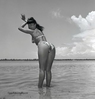 Bikini Clad Bettie Page 1954 Camera Negative Bunny Yeager W/ Copyright Transfer