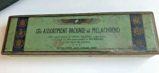 Vintage Melachrino Egyptian Long Straw Cigarette Tin -