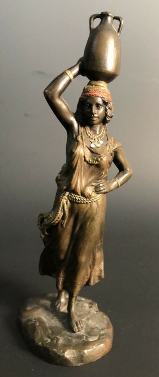Antique Orientalist Franz Bergman Austrian Vienna Bronze Ottoman Arab Rebecca