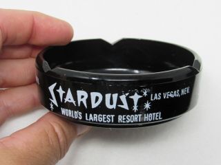 Vintage Stardust Resort Casino Hotel Las Vegas Nevada Black Glass Ashtray