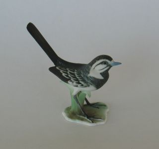 Vtg Ak Kaiser West Germany Wagtail Bird 468 Colored Bisque Porcelain Figurine