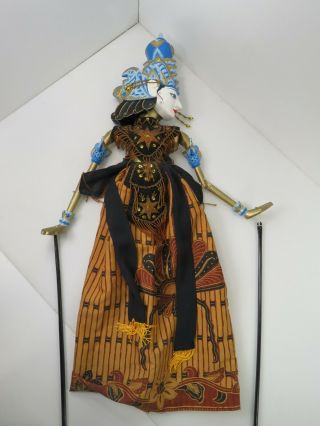 041 - Indonesian Wayang Golek Wooden Stick Rod Puppet Doll Vintage
