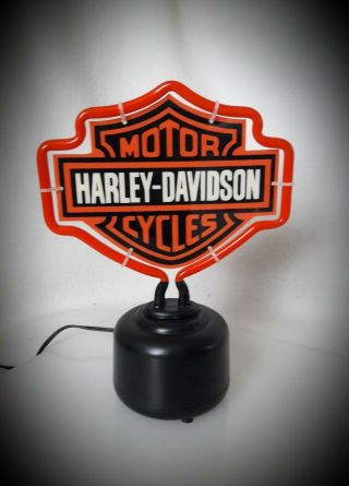 Harley Davidson ▪counter Desk Top Man Cave ▪ Orange Neon Sign Light ▪8 " X6 "