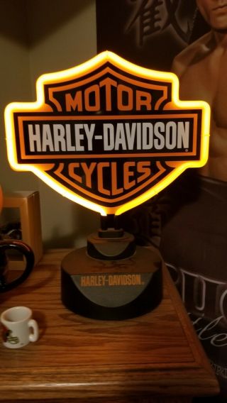 Harley Davidson Official Counter Top Neon Sign Light