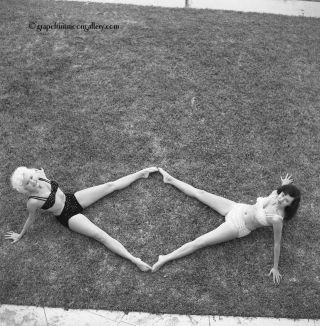 Bunny Yeager 1960s Pin - Up Camera Negative Bikini Sisters Charlene & Reta Mathies