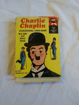 1972 Charlie Chaplin Educational Card Game Complete Vintage Made By Edu - Card