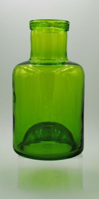 Vintage Blenko Hand Blown Glass Mcm Vase - 6622 - Olive Green