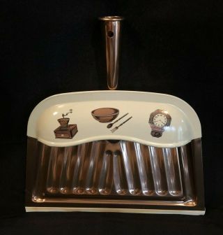 Vintage Mid Century Metal Dust Pan Clock Coffee Grinder