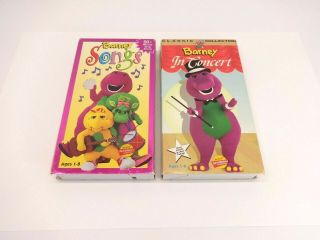 Barney Bundle Vhs Tapes [lot Of 2] Barney Songs,  Barney In Concert,  Vintage