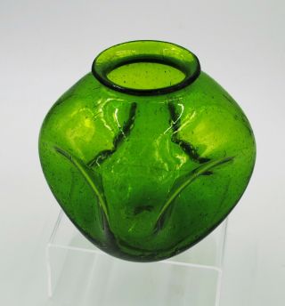 Vintage Blenko Hand Blown Glass Mcm Vase - 903 - 4 - Lime