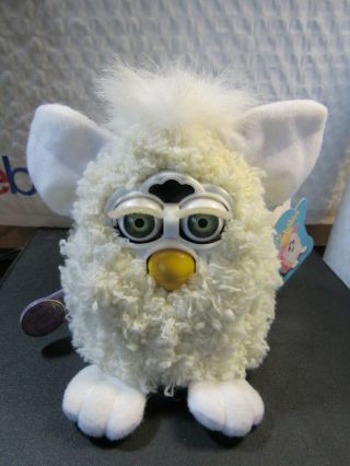 Vintage 1999 Furby Baby White Sheep Blue Eyes And All Tags