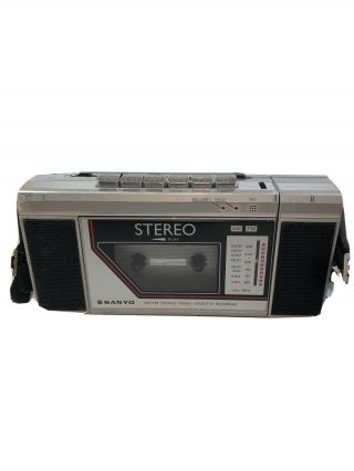 Rare Vintage Sanyo M - S200 Mini Boombox.  Separate Speaker Parts.