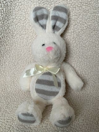 Dan Dee Bunny Rabbit Plush White Easter Gray Stripe Soft 18 " Stuffed Animal Toy
