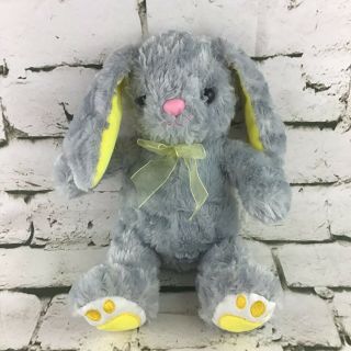 Dan Dee Bunny Rabbit Plush Gray Yellow Soft Floppy Stuffed Animal Toy