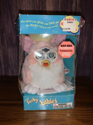 Furby Babies White & Pink Model 70 - 940 By Tiger Electronics 1999 (read)