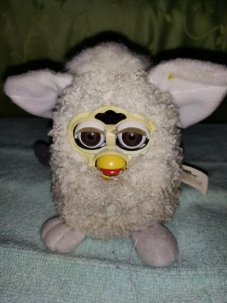 1999 White Curly Furby Baby,  Model 70 - 940