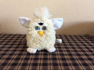 Line 1999 White Curly Furby Baby Model 70 - 940 Great