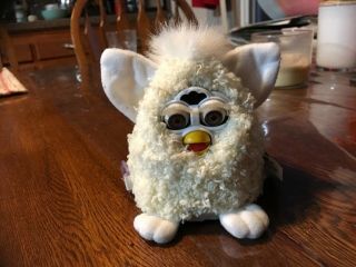 1999 White Curly Furby Baby,  Model 70 - 940