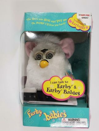 Furby Babies Pink White Fur Pink Ears Blue Eyes Tiger 70 - 940 Model 1999 Rare Toy