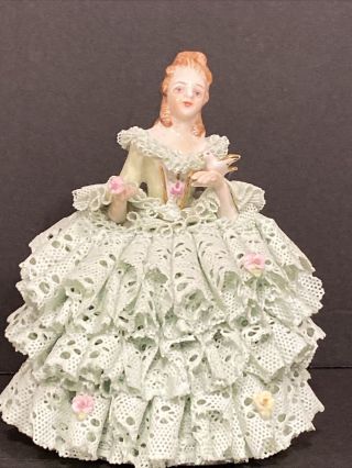 Muller Volkstedt Irish Dresden Porcelain Figurine “lady Of Peace” 5 3/4”