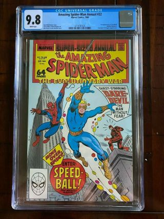 The Spider - Man Annual 22 Cgc 9.  8 First Appearance Of Speedball