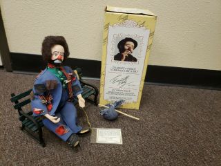 Emmett Kelly Clown Weary Willie Wind Up Animated Musical 13 " Doll W/box