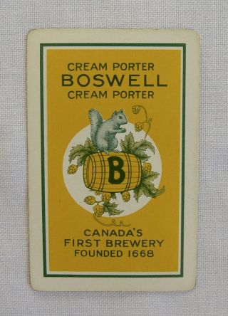 Canada First Brewery Boswell Cream Porter 1 Playing Card Beer Advertising