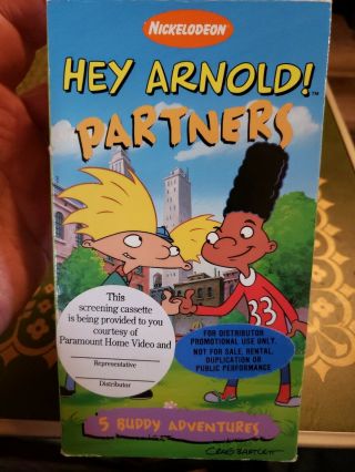 Rare Demo Promo Vhs Hey Arnold " Partners " 5 Buddy Adventures "