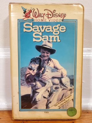 Walt Disney Savage Sam Vhs Tape Rare Oop White Clamshell Sequel To Old Yeller