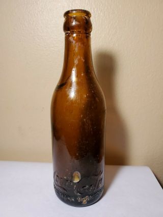 Rare Fayetteville,  Tn Amber Coca Cola Bottle Straight Side Tenn Tennessee