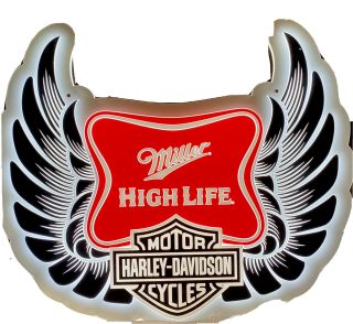 Bar Light Sign Harley Davidson/miller Light