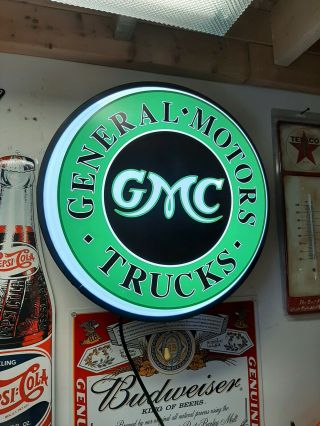 Gmc Truck Lighted Gas Globe Sign Sign