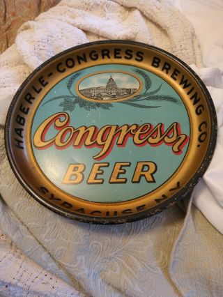 Haberle Congress Beer 12 3/4” Tray Early Syracuse Ny