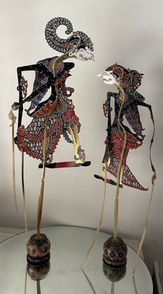 Vintage Wayang Kulit Puppets Indonesian Shadow Theater 15” & 18”