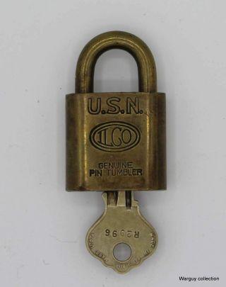 Wwii Usn Navy Marine Usmc Foot Locker Lock And Key