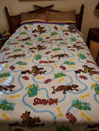 Scooby Doo Twin Full Blanket 72 X 90 Poly/acrylic Blanket Vintage 1998
