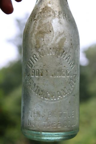 Birmingham Bottling Co.  Embossed Bottle Alabama Ala Al Circle Slug Doc 334 Rare