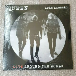 Live Around The World Lp Picture Disc - (queen Adam Lambert Freddie Mercury)
