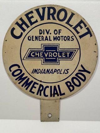 Vintage Chevrolet License Plate Topper Rare Commercial Body Gmc Chevy Truck Van