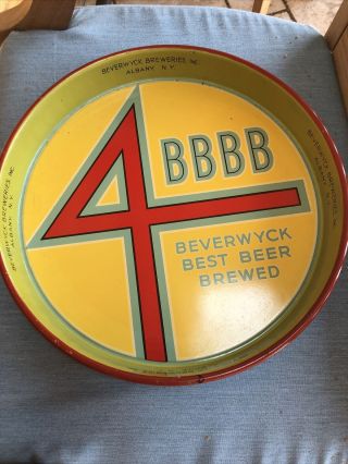 Vintage Beverwyck Best Beer Brewed Beer Tray Sign Bar 4 Bbbb Albany York Ny