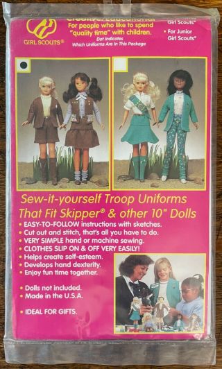 10 " Doll Sew It Yourself Brownie Troop Uniform Girl Scout Doll Clothes Kit Nip